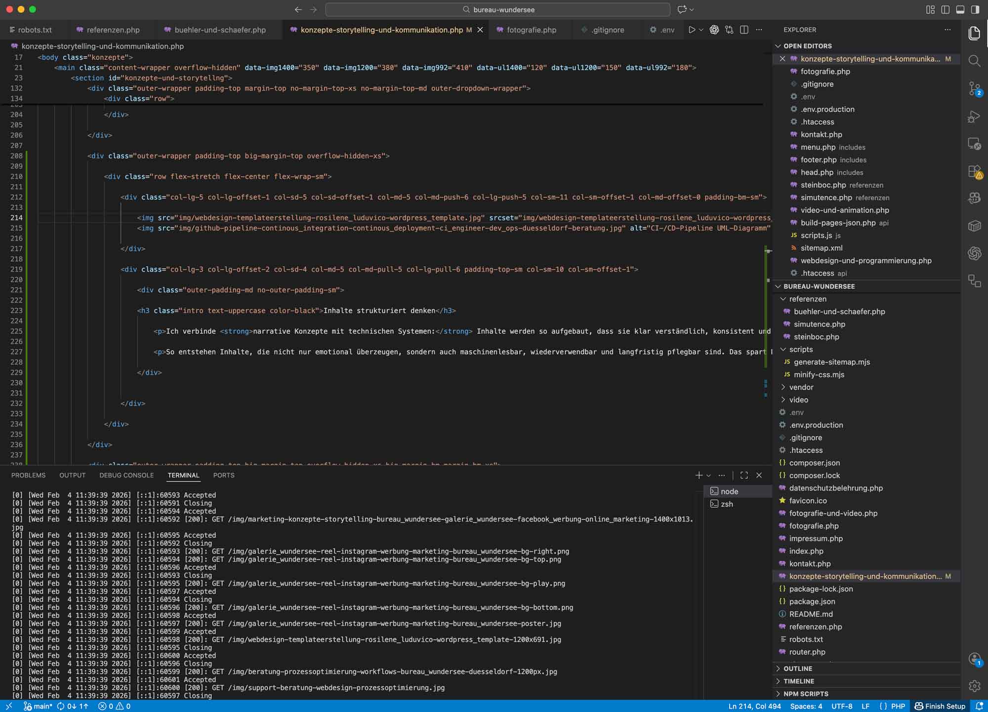 Screenshot vom Wordpress-Template für die Künstlerin Rosilene Luduvico
